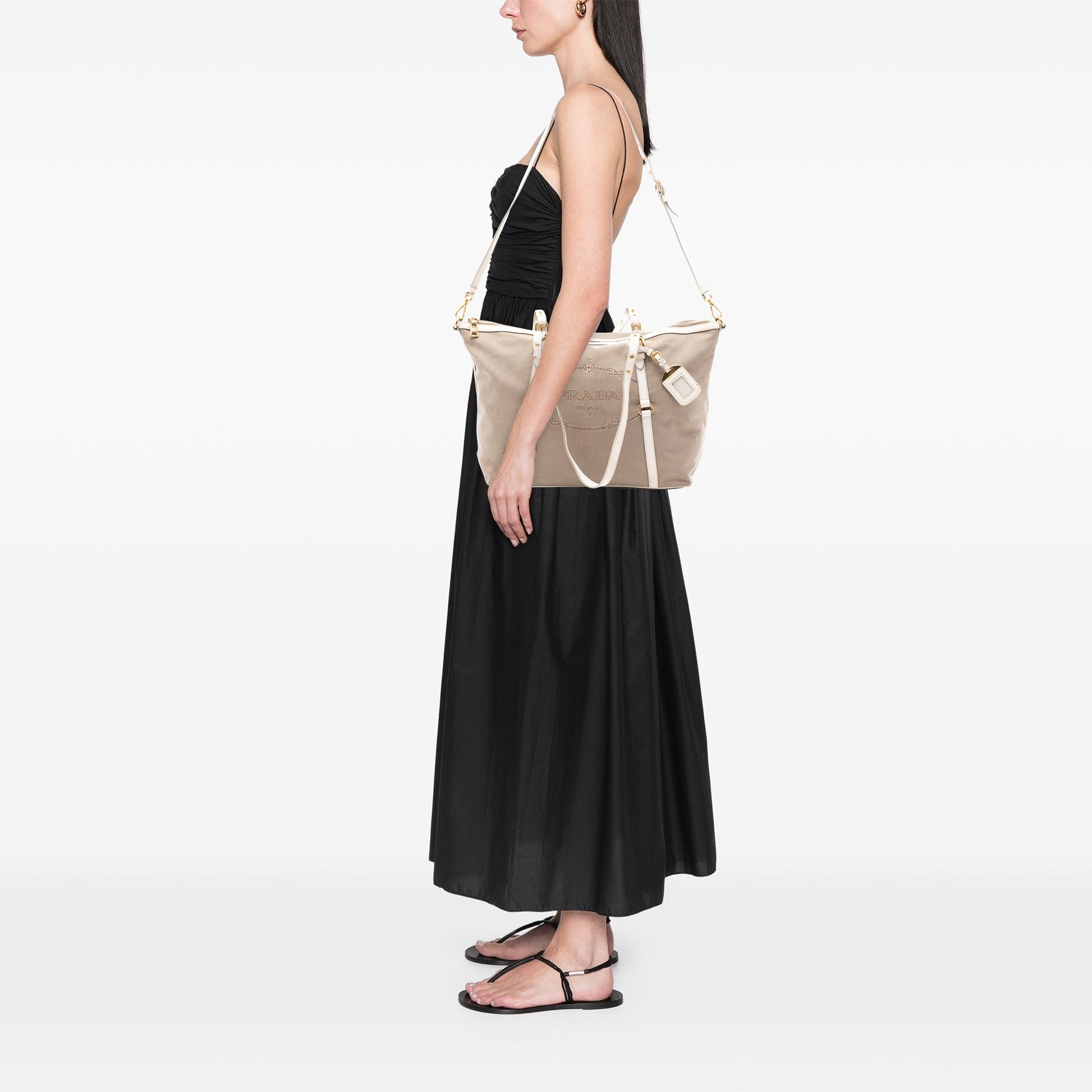 Prada Canvas Canapa Logo Satchel