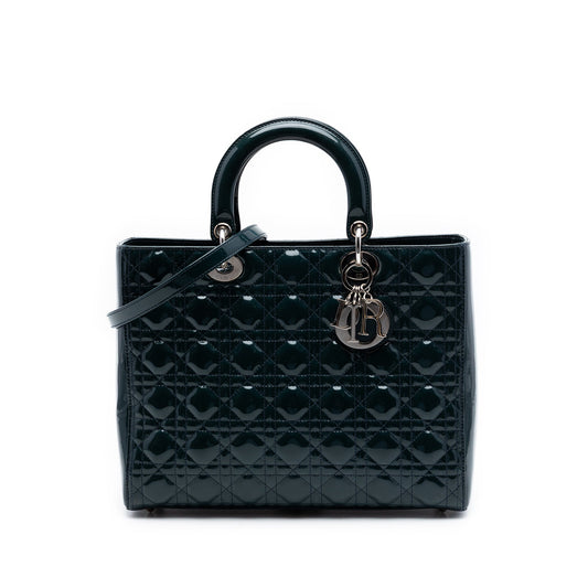 Dior Large Patent Cannage Lady Dior
