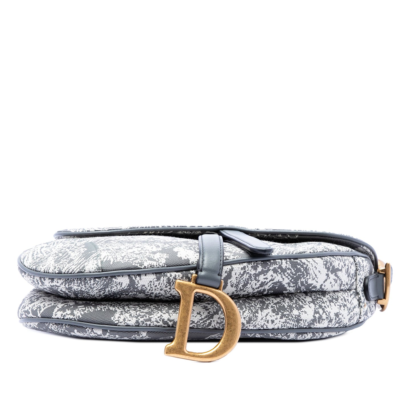 Dior Canvas Embroidered Reverse Toile De Jouy Saddle Bag