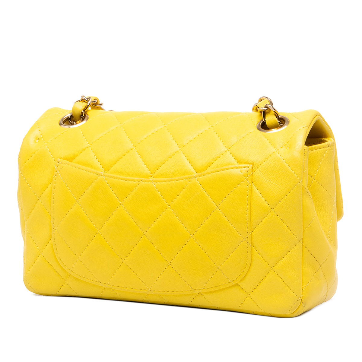 Chanel Mini Rectangular Classic Lambskin Single Flap — Yellow