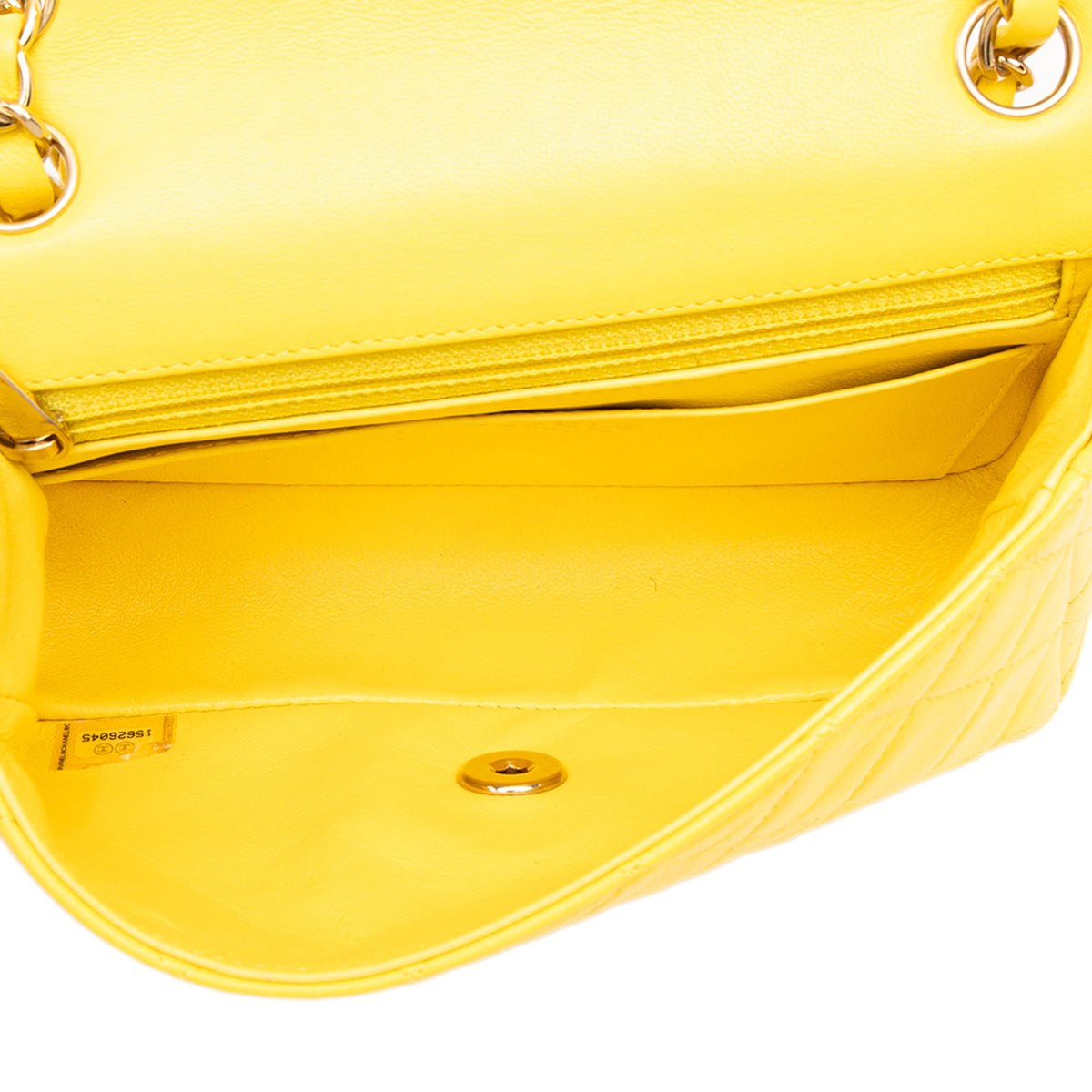 Chanel Mini Rectangular Classic Lambskin Single Flap — Yellow