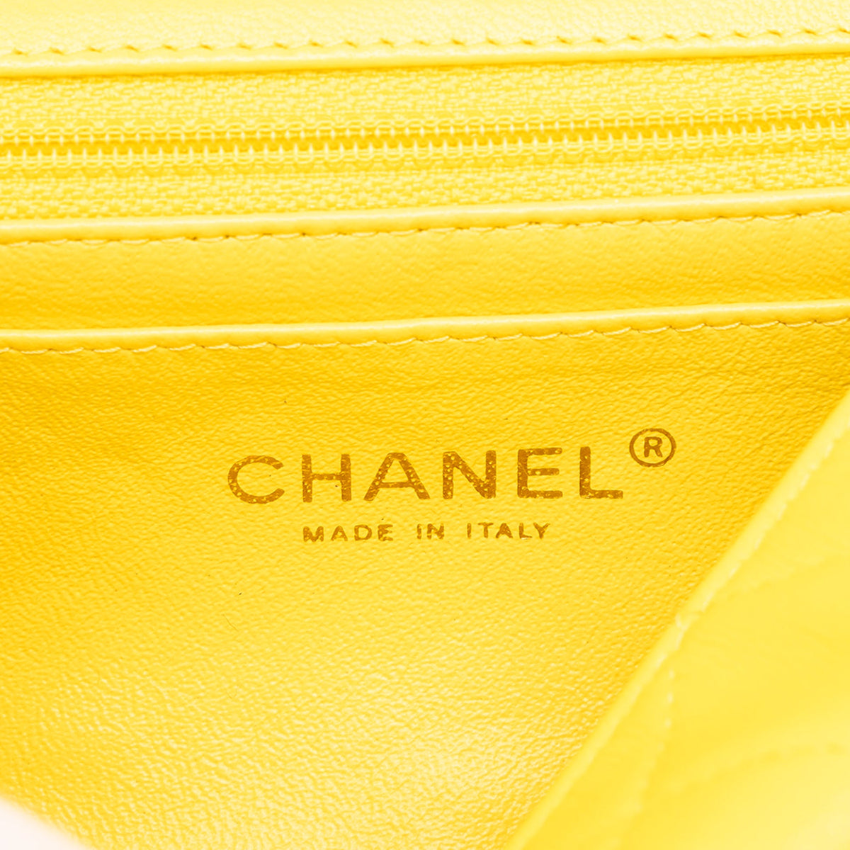 Chanel Mini Rectangular Classic Lambskin Single Flap — Yellow