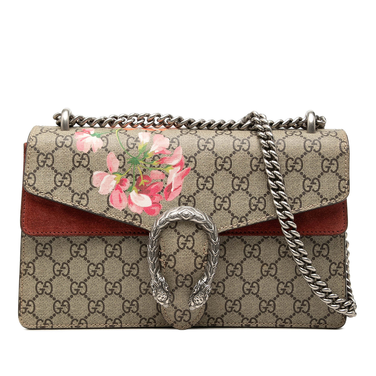 Gucci Medium GG Supreme Blooms Dionysus Shoulder Bag — Beige