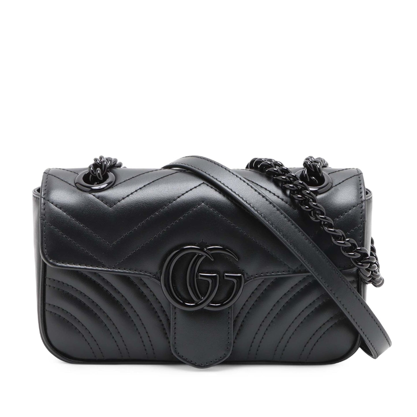 Gucci Small GG Marmont Matelasse Calfskin Monochrome Shoulder Bag