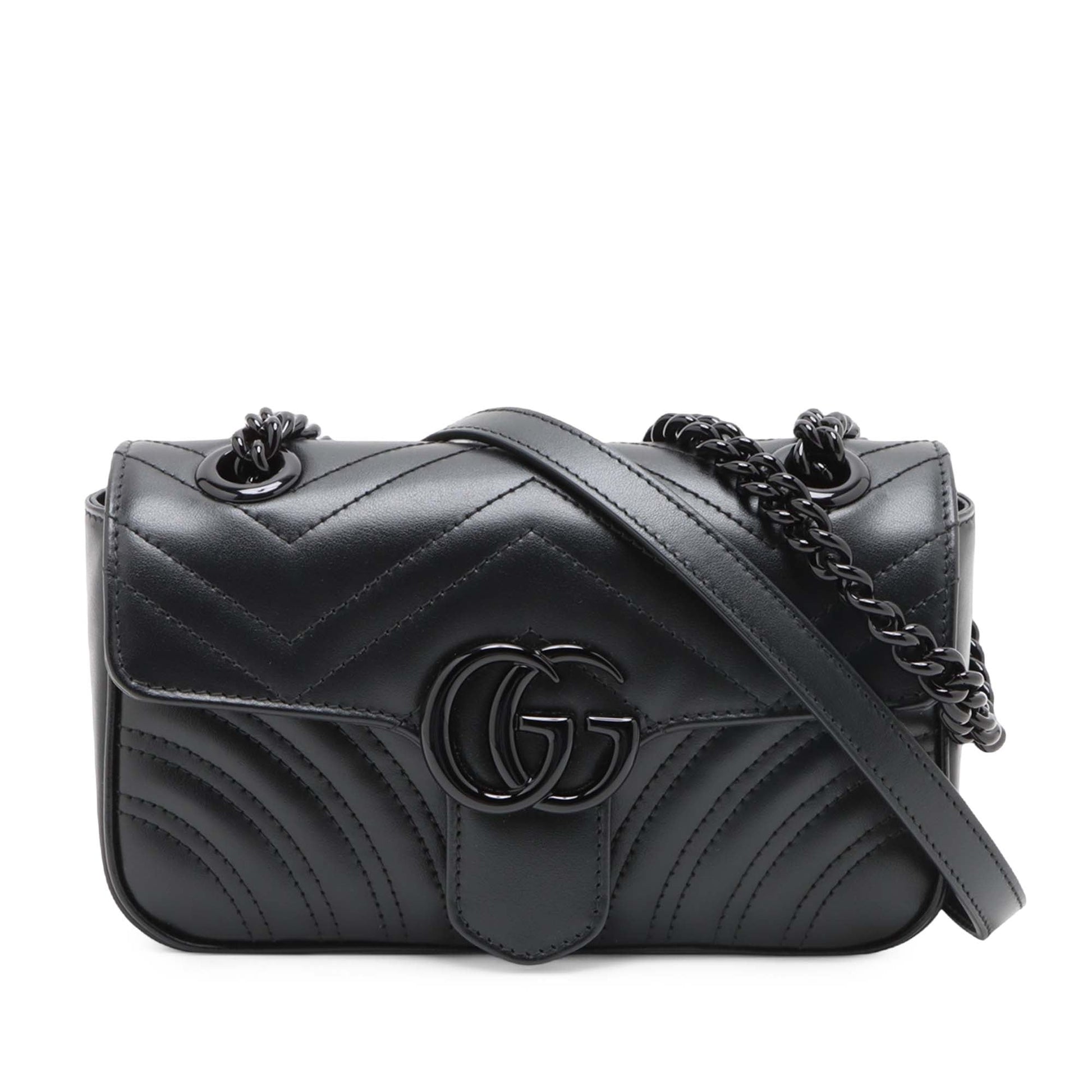 Gucci Small GG Marmont Matelasse Calfskin Monochrome Shoulder Bag