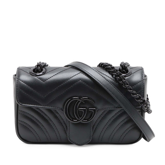 Gucci Small GG Marmont Matelasse Calfskin Monochrome Shoulder Bag