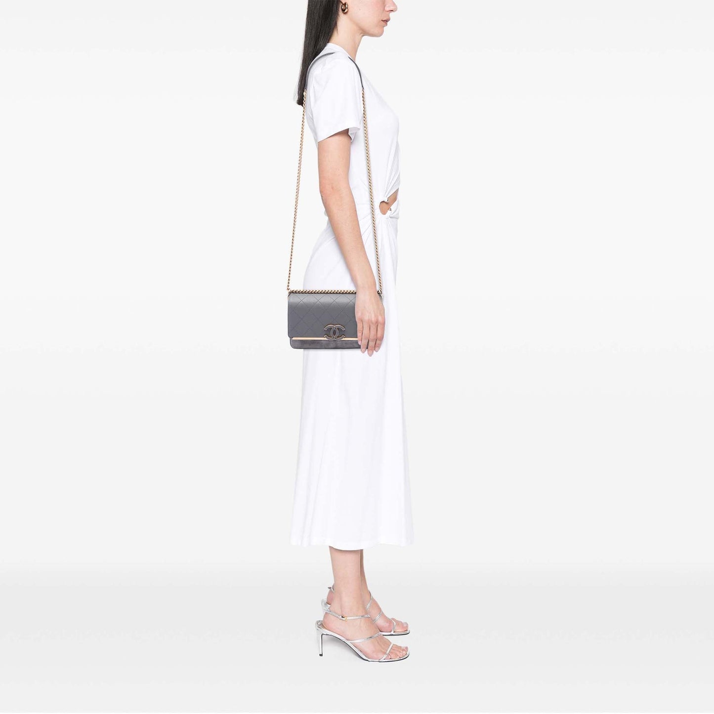 Chanel Small CC Stitched Caviar and Suede Lady Coco Flap