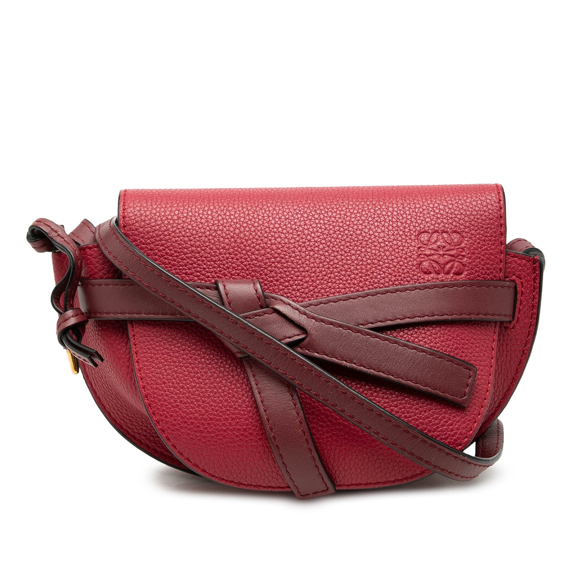 LOEWE Mini Bicolor Grained Calfskin Gate Crossbody