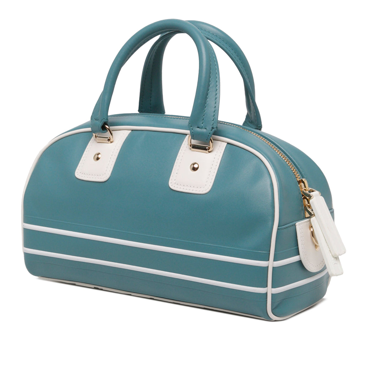 Dior Small Leather Dior Vibe Zip Bowling Bag — Blue
