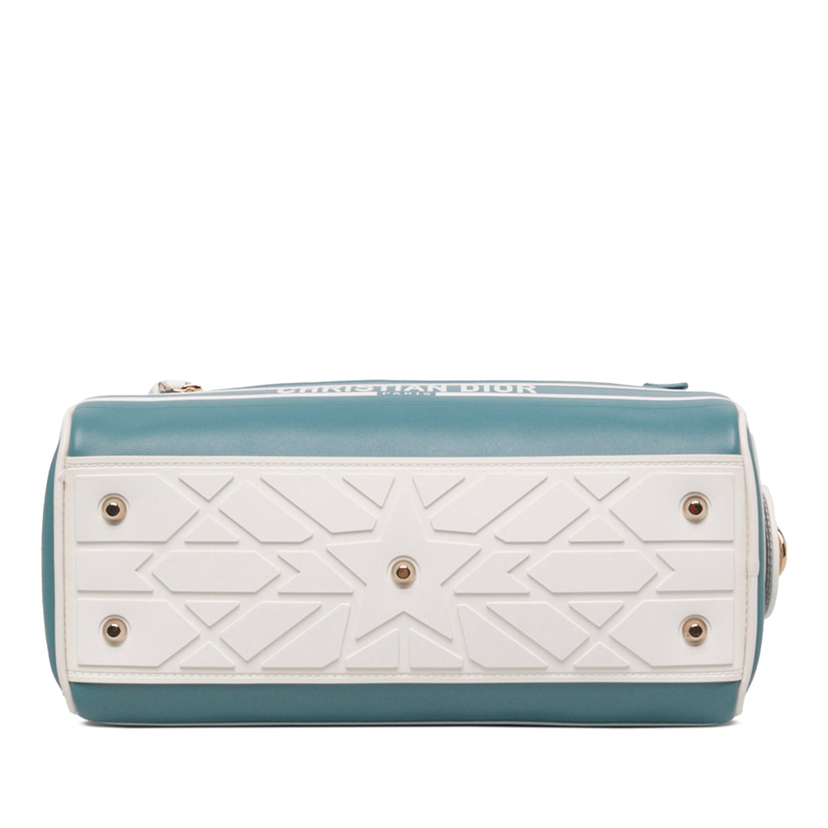 Dior Small Leather Dior Vibe Zip Bowling Bag — Blue