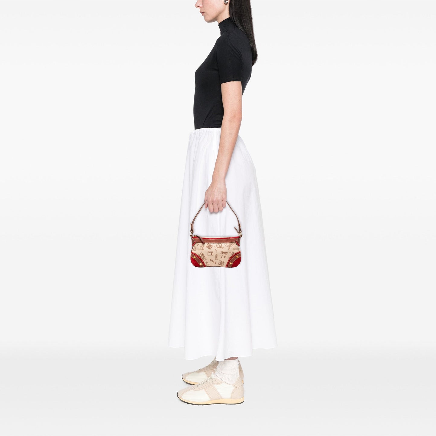 LOEWE 160th Anniversary Suede Trimmed Canvas Shoulder Bag