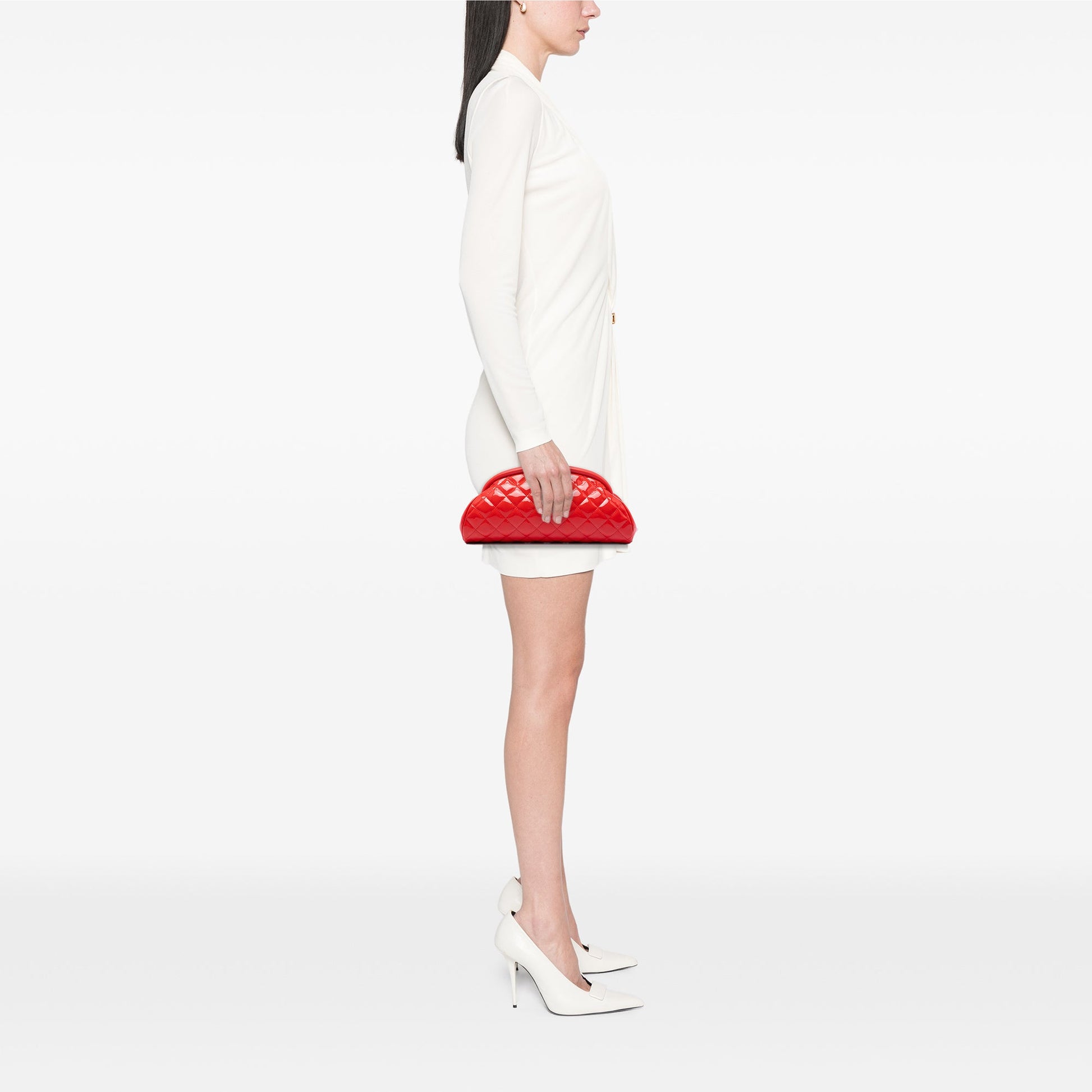 Chanel Quilted Patent Timeless Kiss Lock Clutch
