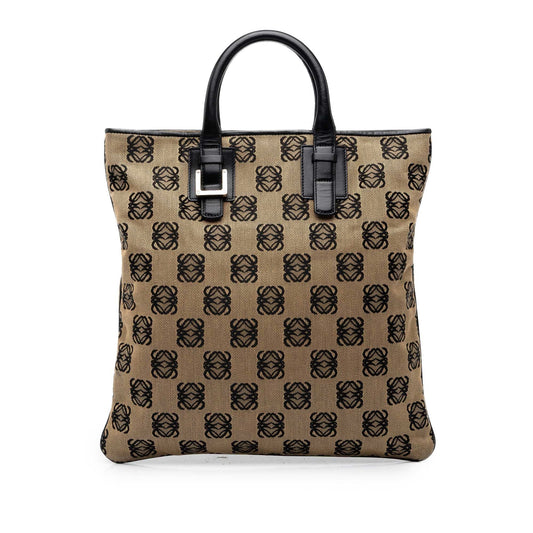LOEWE Anagram Canvas Tote — Beige