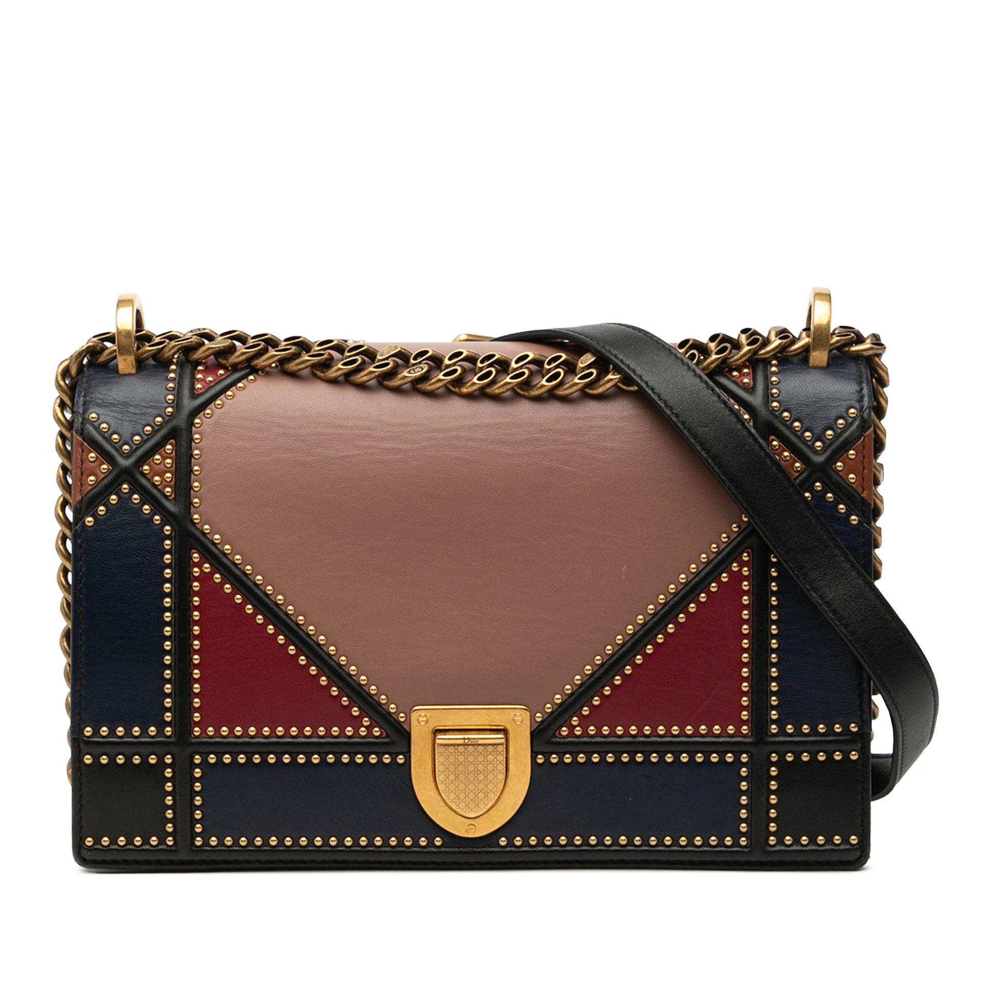 Dior Medium Multicolore Studded Lambskin Diorama Flap