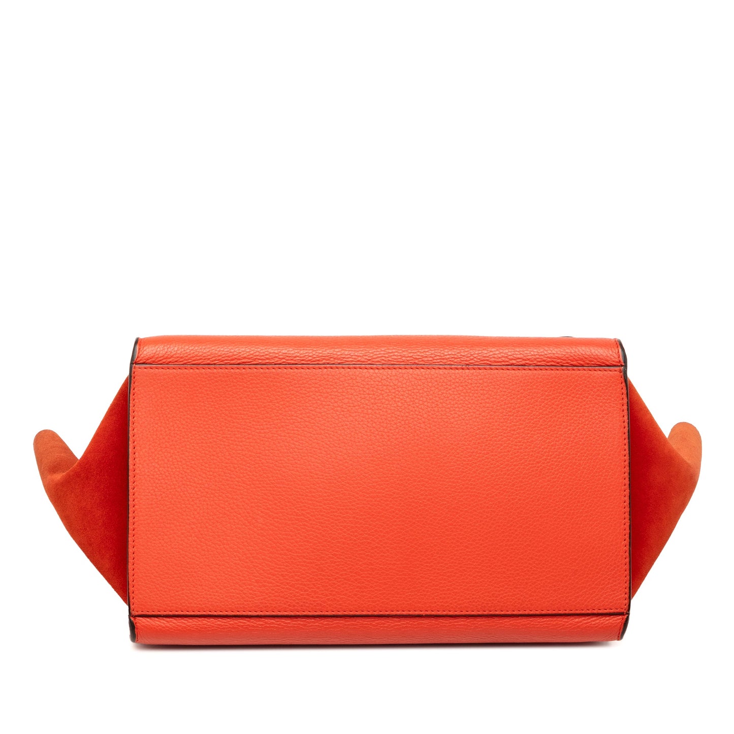 Celine Medium Drummed Calfskin and Suede Trapeze Satchel