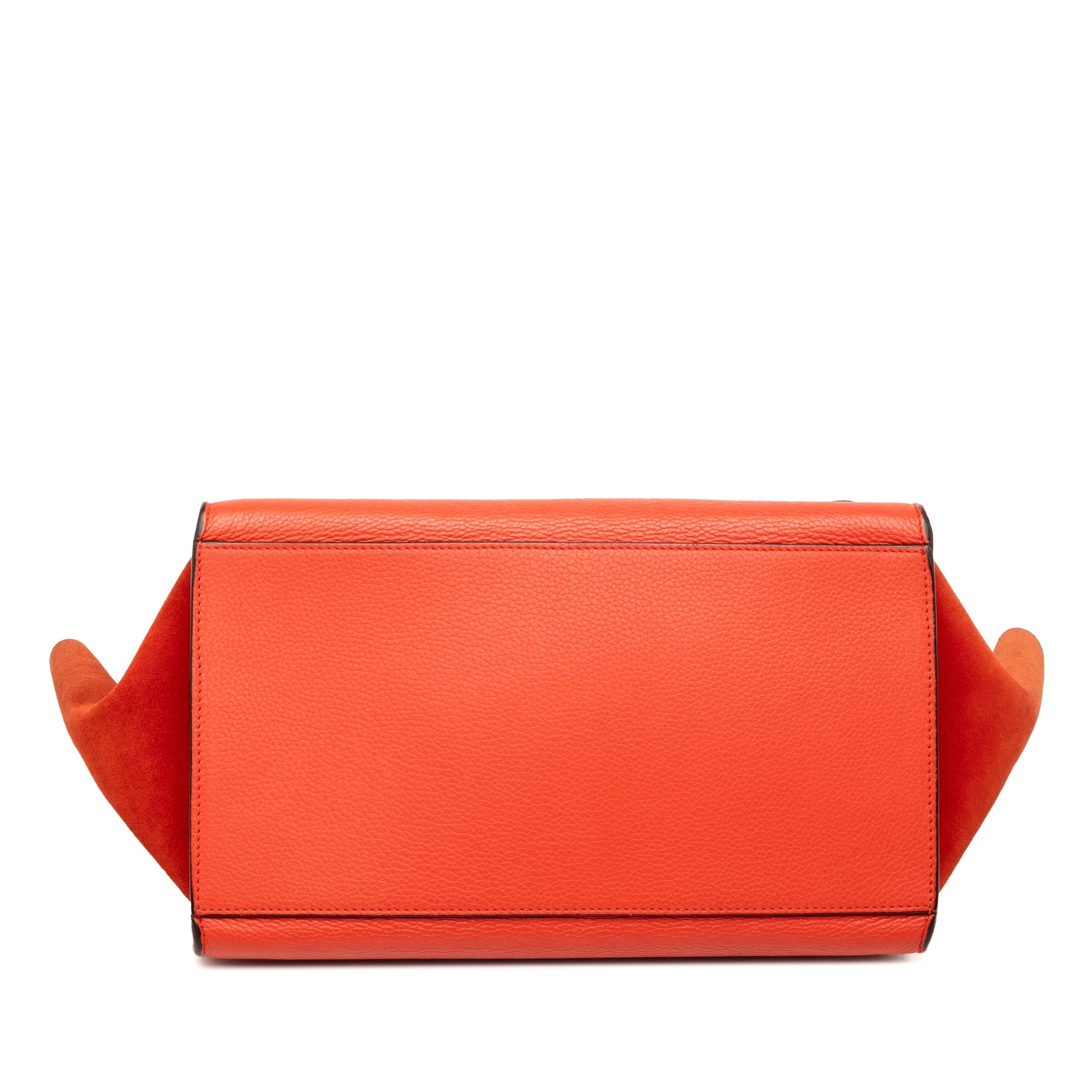Celine Medium Drummed Calfskin and Suede Trapeze Satchel