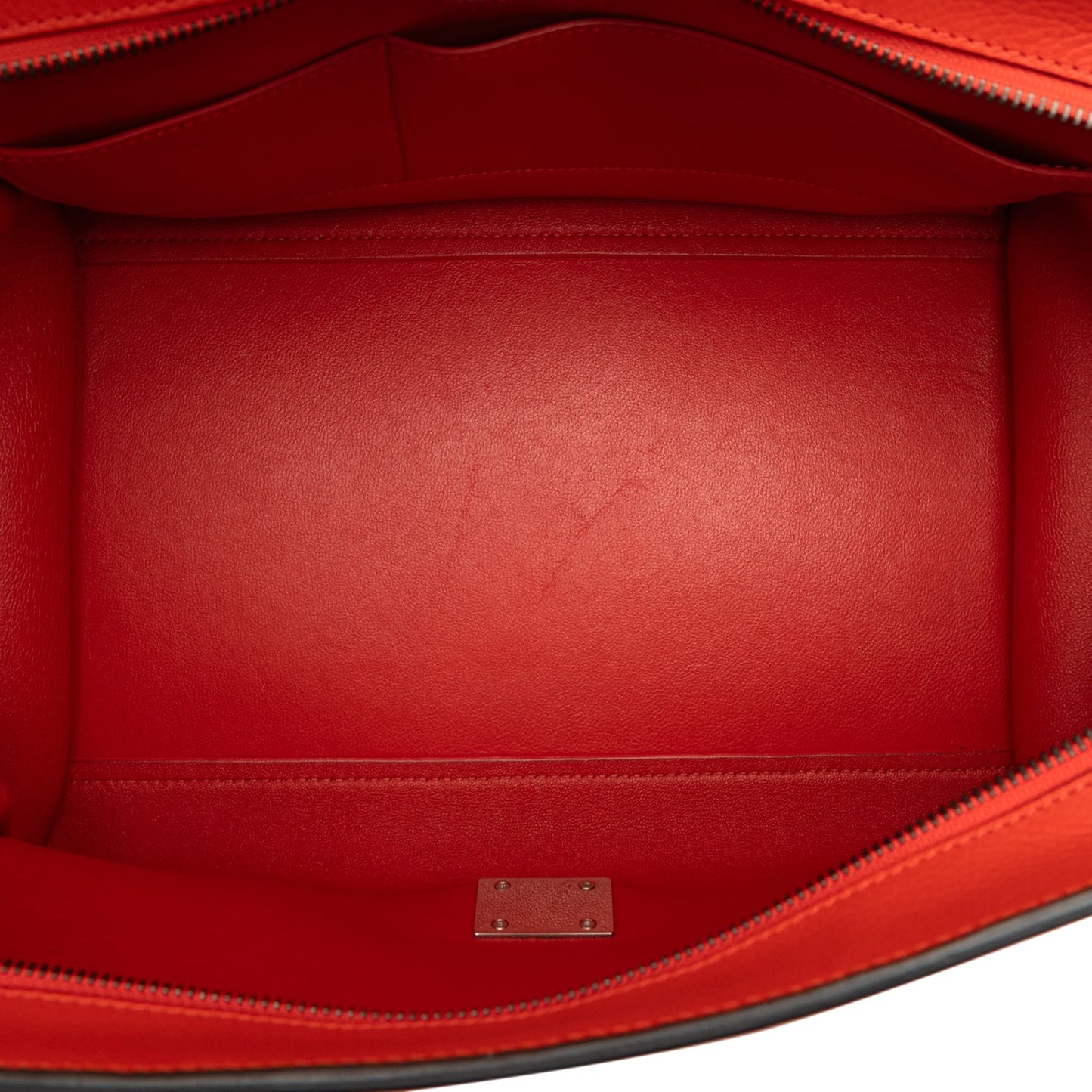 Celine Medium Drummed Calfskin and Suede Trapeze Satchel