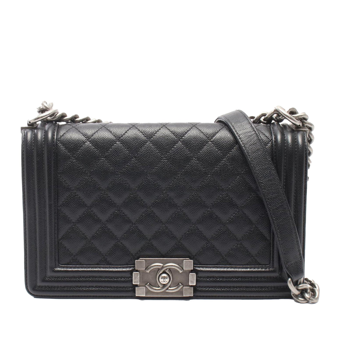 Chanel Old Medium Quilted Caviar Boy Flap