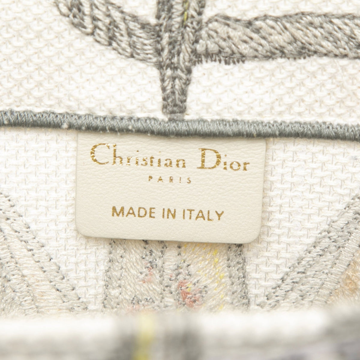 Dior Medium Embroidered Canvas Reve d Infini Book Tote — White