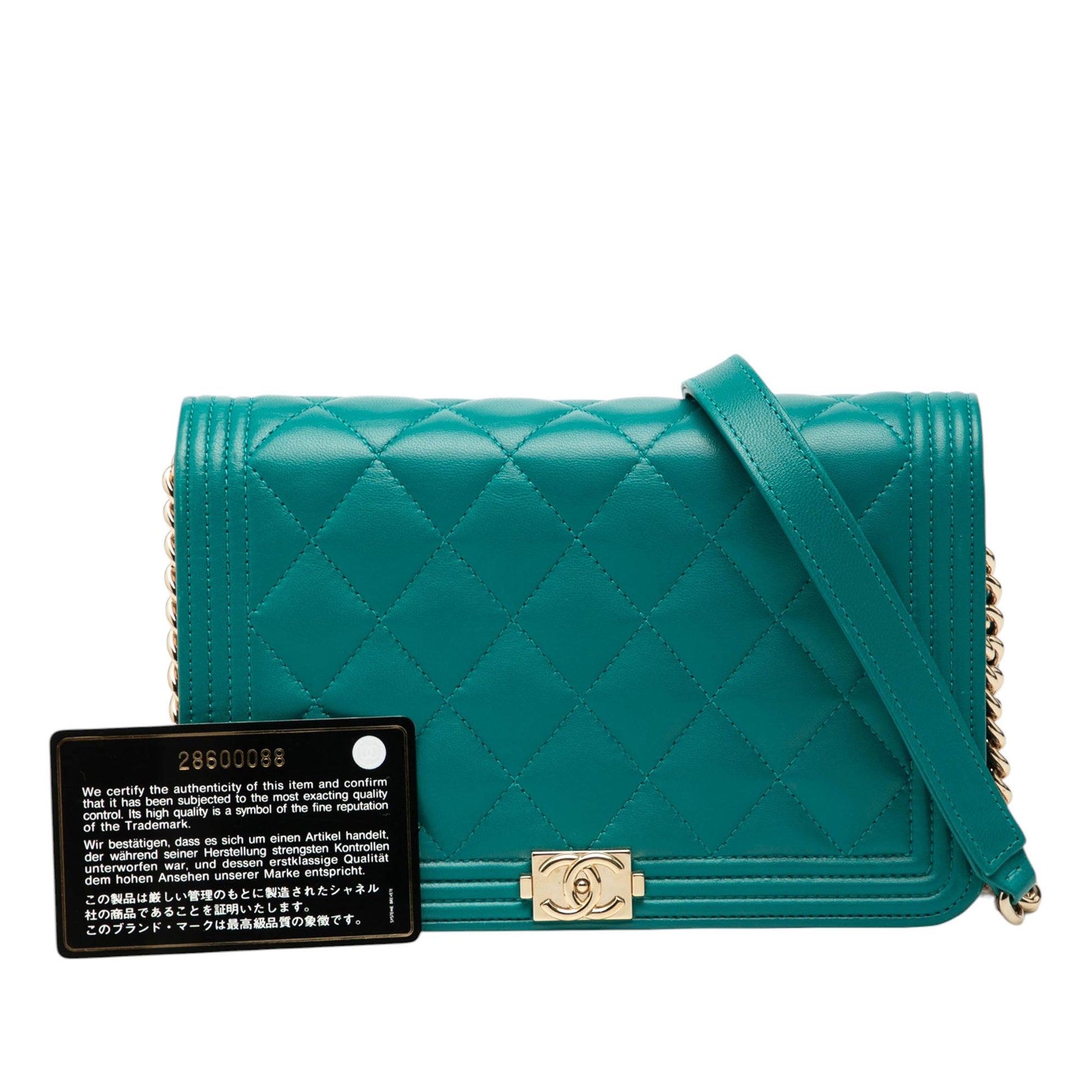 Chanel Quilted Lambskin Boy Wallet On Chain