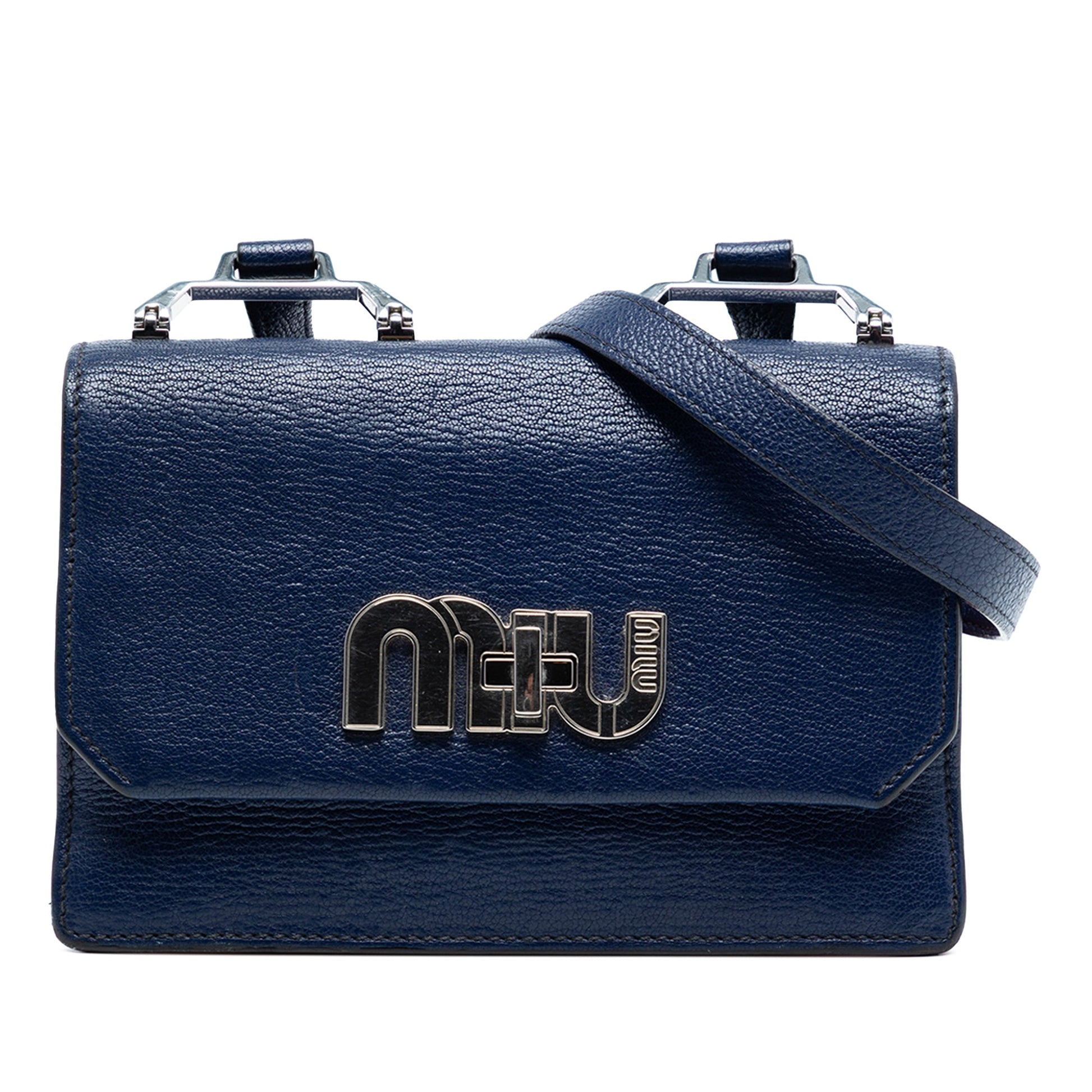 Goatskin Madras Miu Logo Crossbody