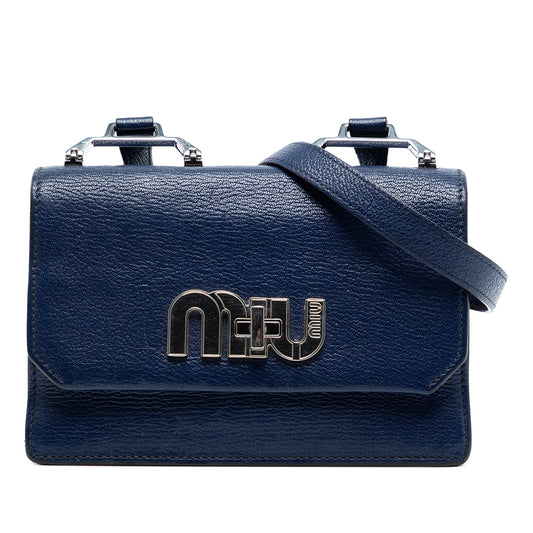 Goatskin Madras Miu Logo Crossbody