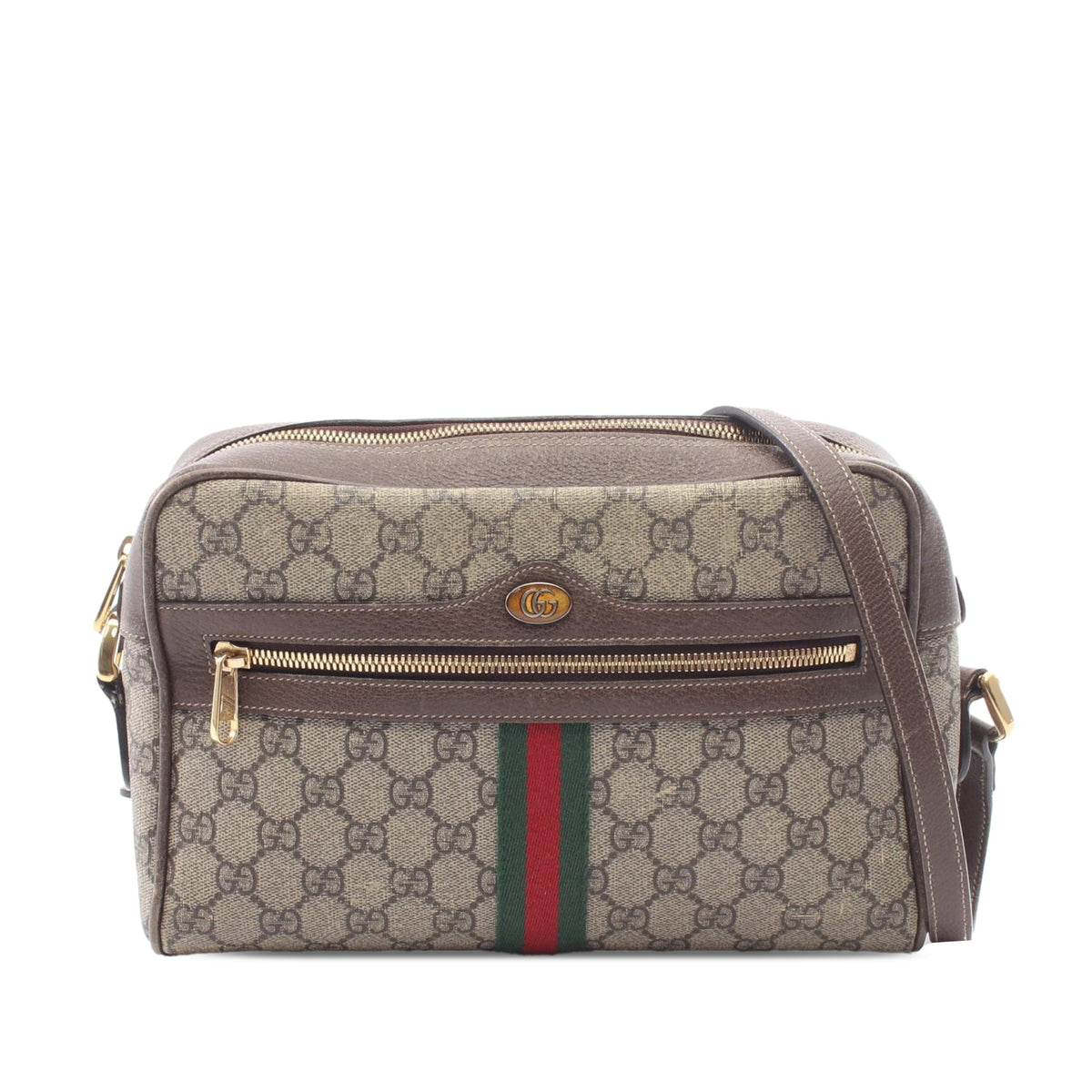 Gucci GG Supreme Ophidia Crossbody — Beige