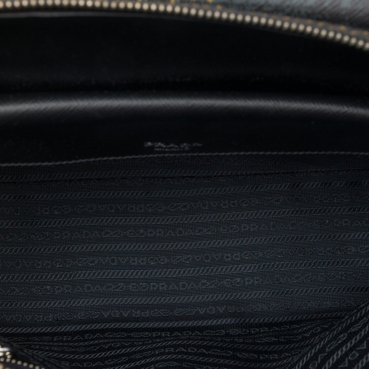 Prada Tartan Saffiano Trimmed Tessuto Satchel — Black