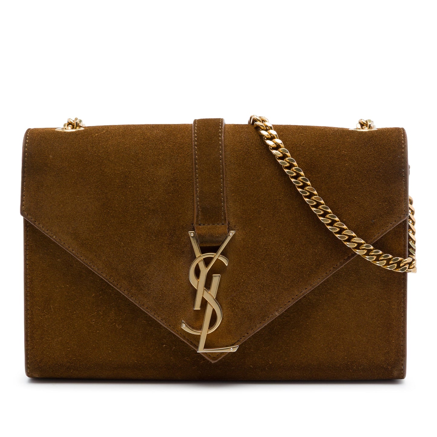 Saint Laurent Small Suede Monogram Envelope Crossbody