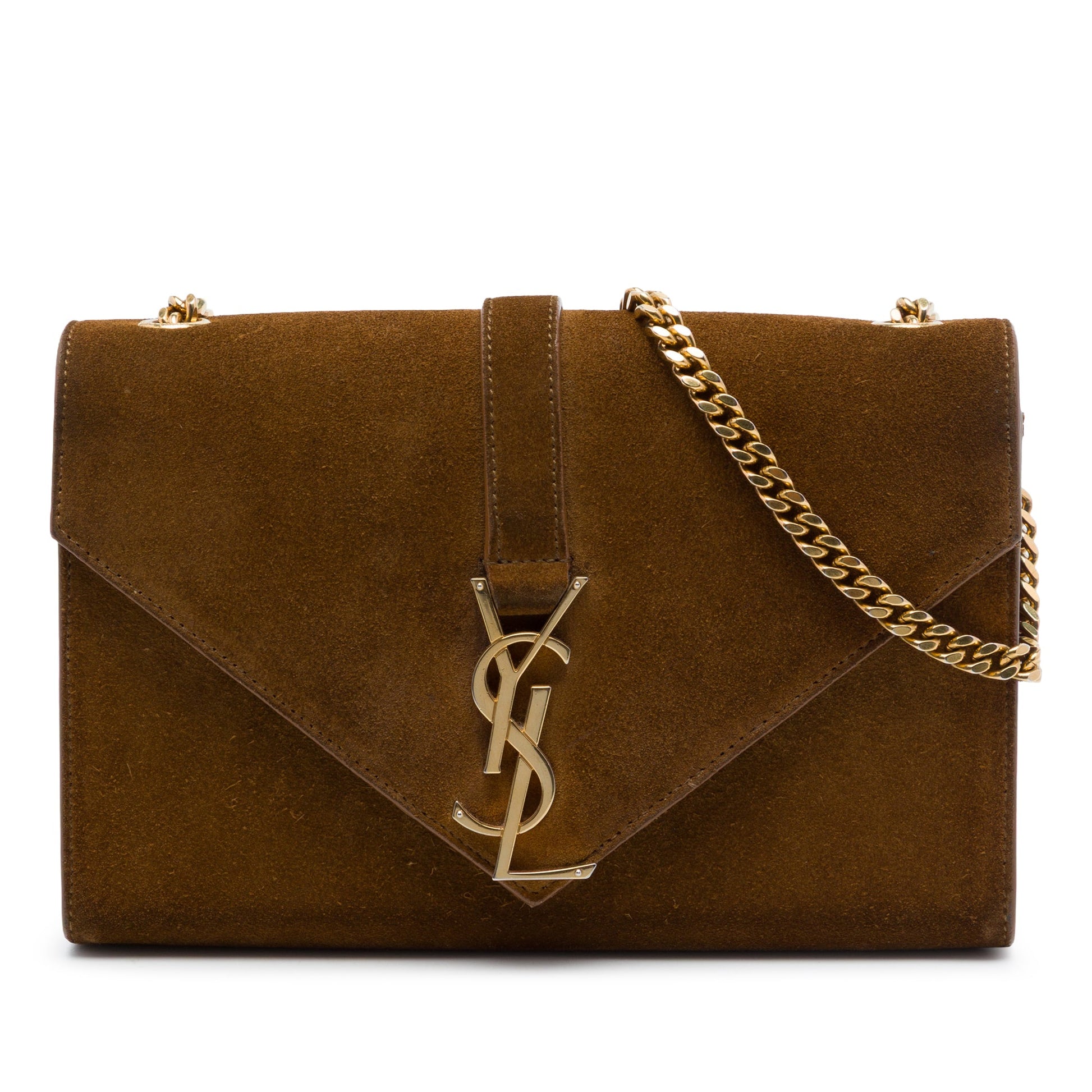 Saint Laurent Small Suede Monogram Envelope Crossbody