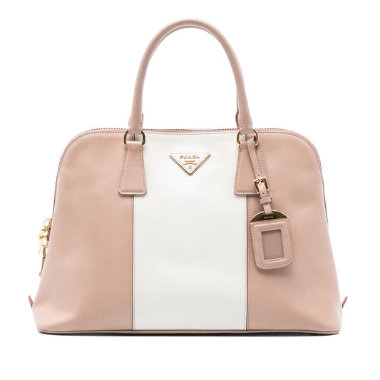 Prada Medium Bicolor Saffiano Lux Promenade Satchel