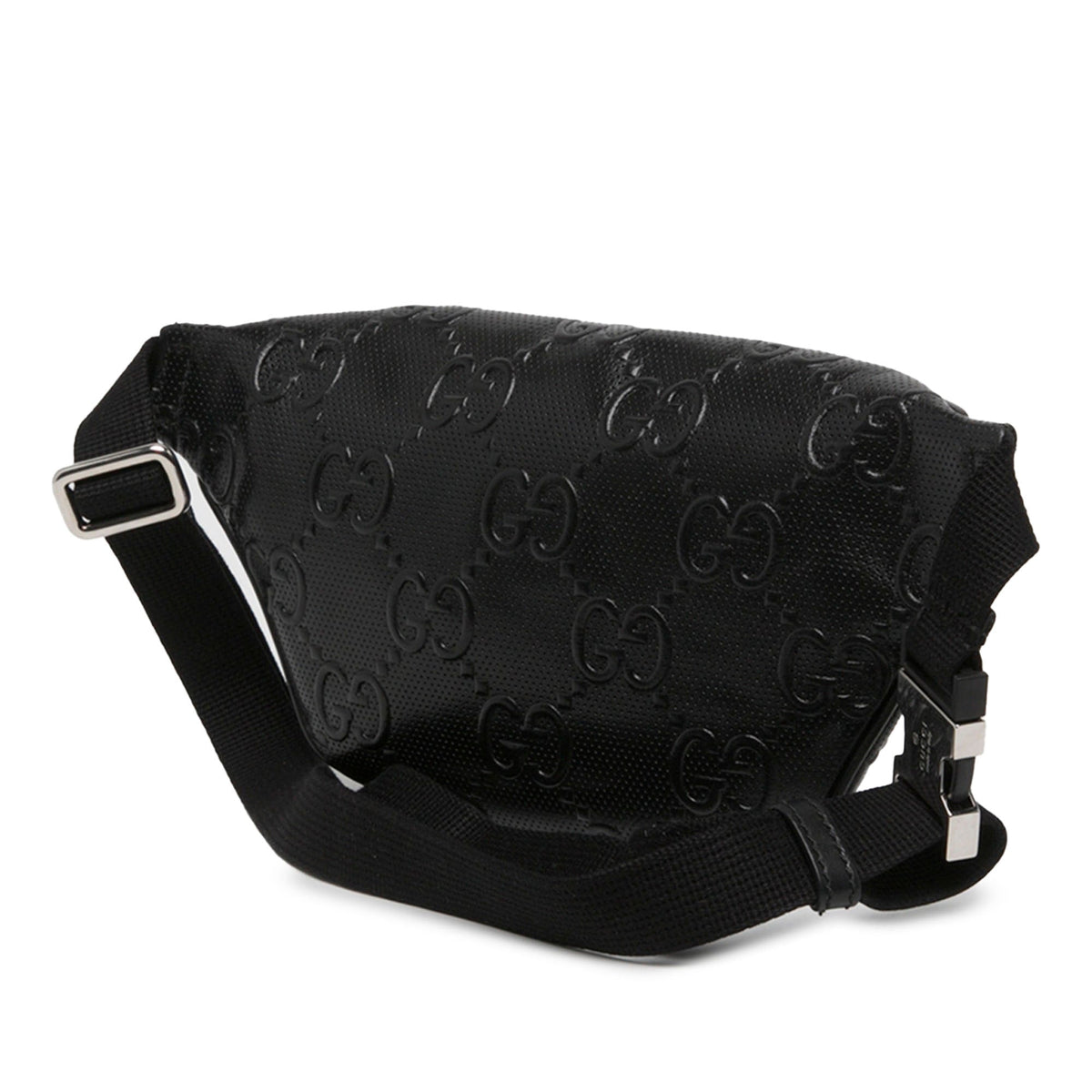 Gucci GG Embossed Perforated Calfskin Belt Bag — Black