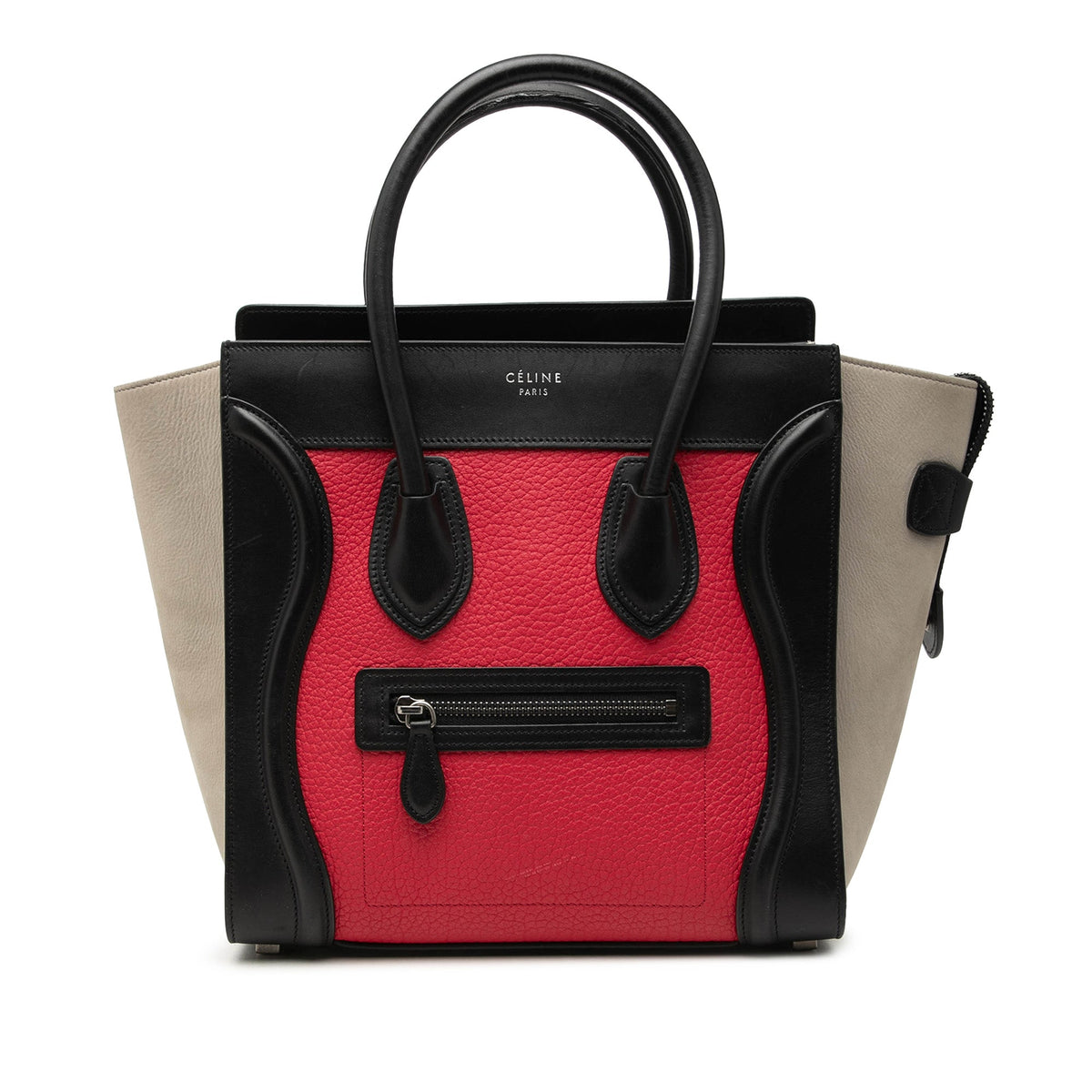 Celine Micro Tricolor Leather Luggage Tote