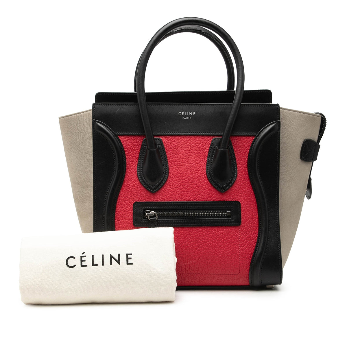 Celine Micro Tricolor Leather Luggage Tote