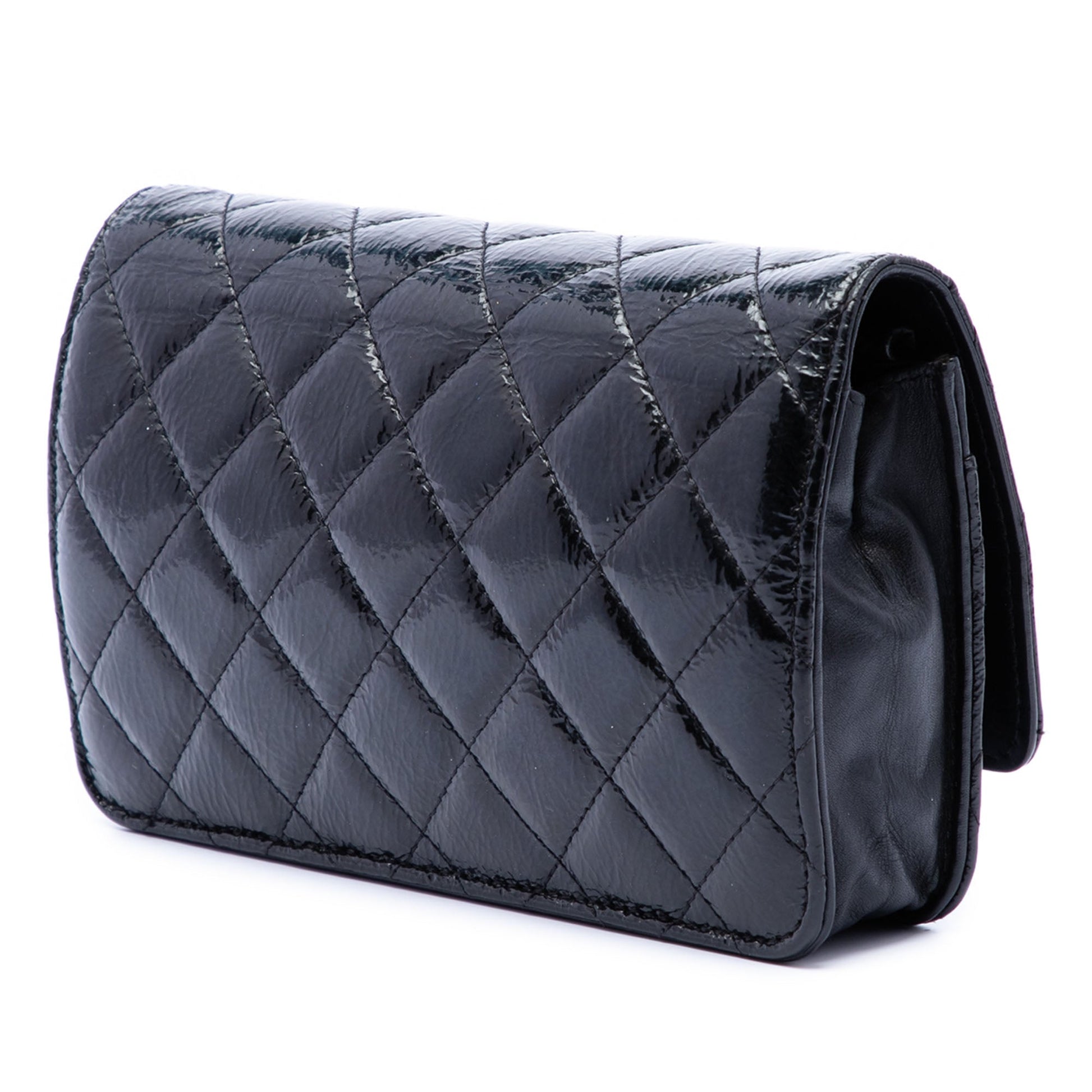 Chanel CC Quilted Shiny Aged Calfskin Wallet On Chain