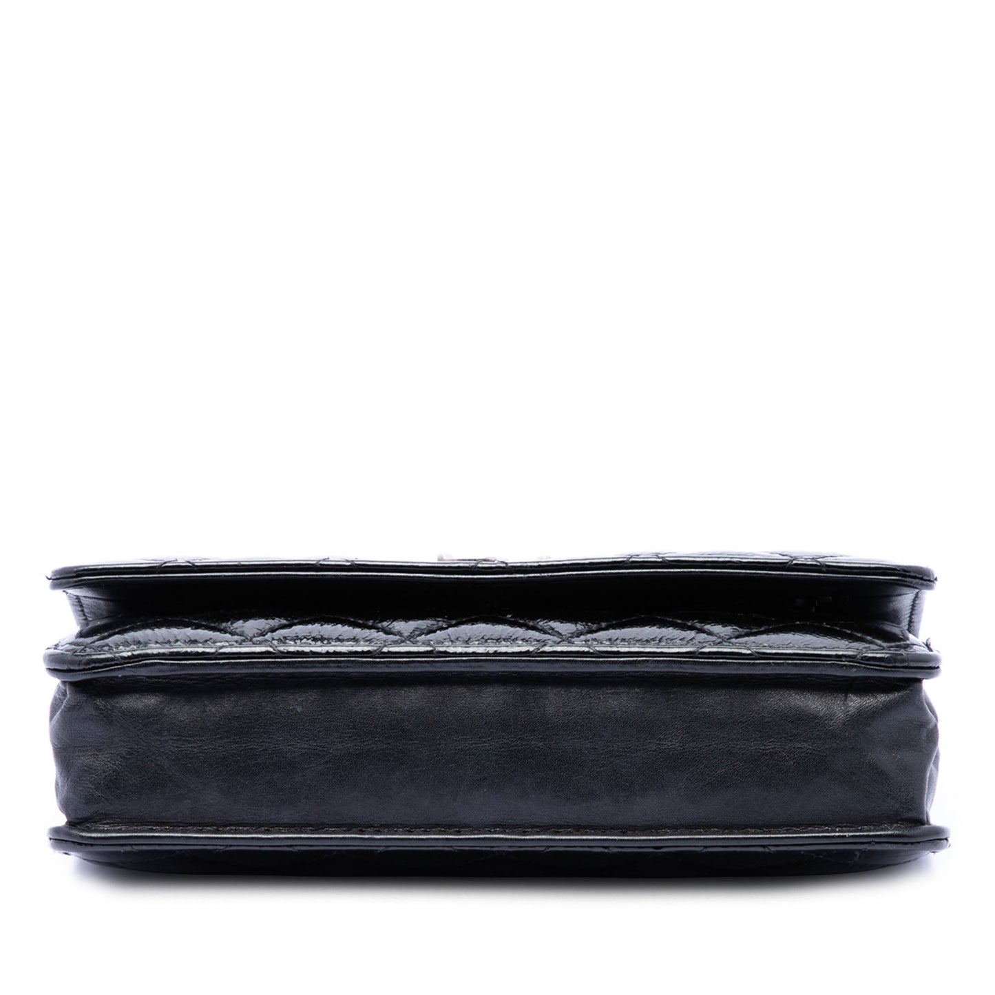 Chanel CC Quilted Shiny Aged Calfskin Wallet On Chain