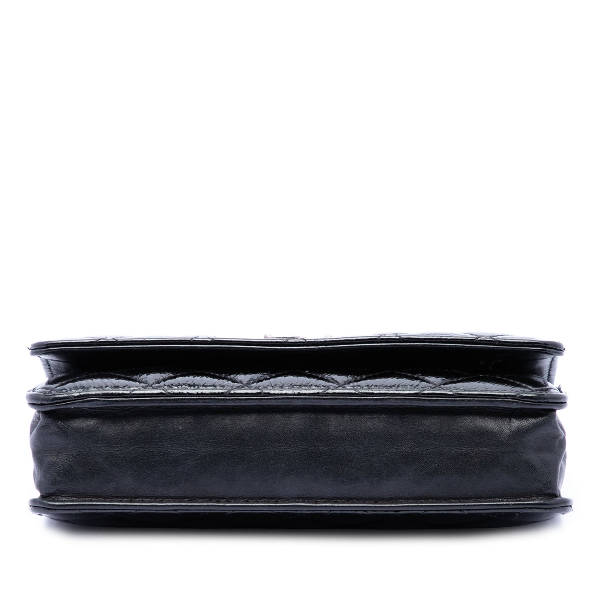 Chanel CC Quilted Shiny Aged Calfskin Wallet On Chain