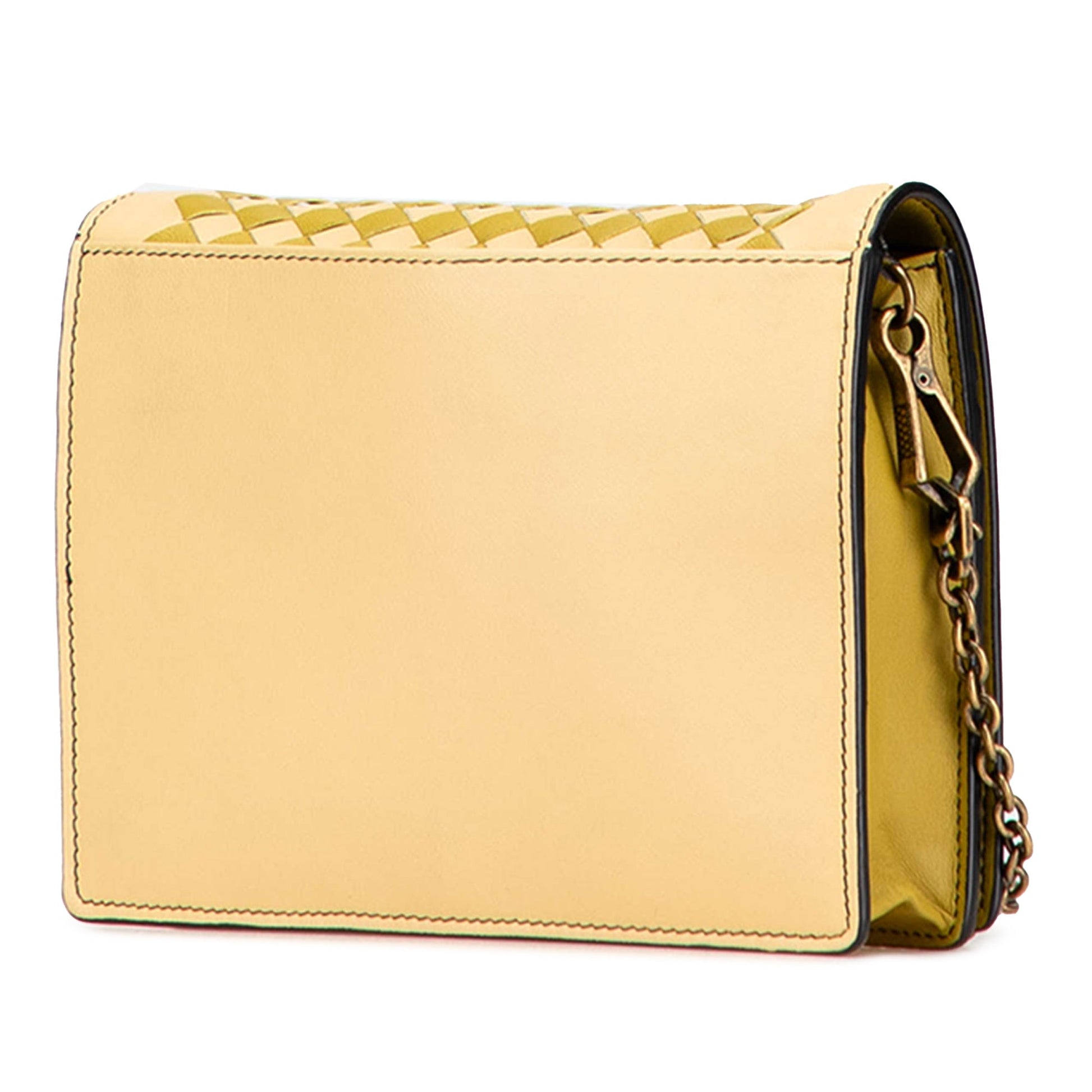Bottega Veneta Nappa Intrecciato Studded Wallet on Chain