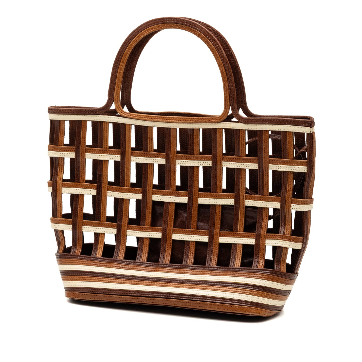 Prada Mini Leather Lattice Tote