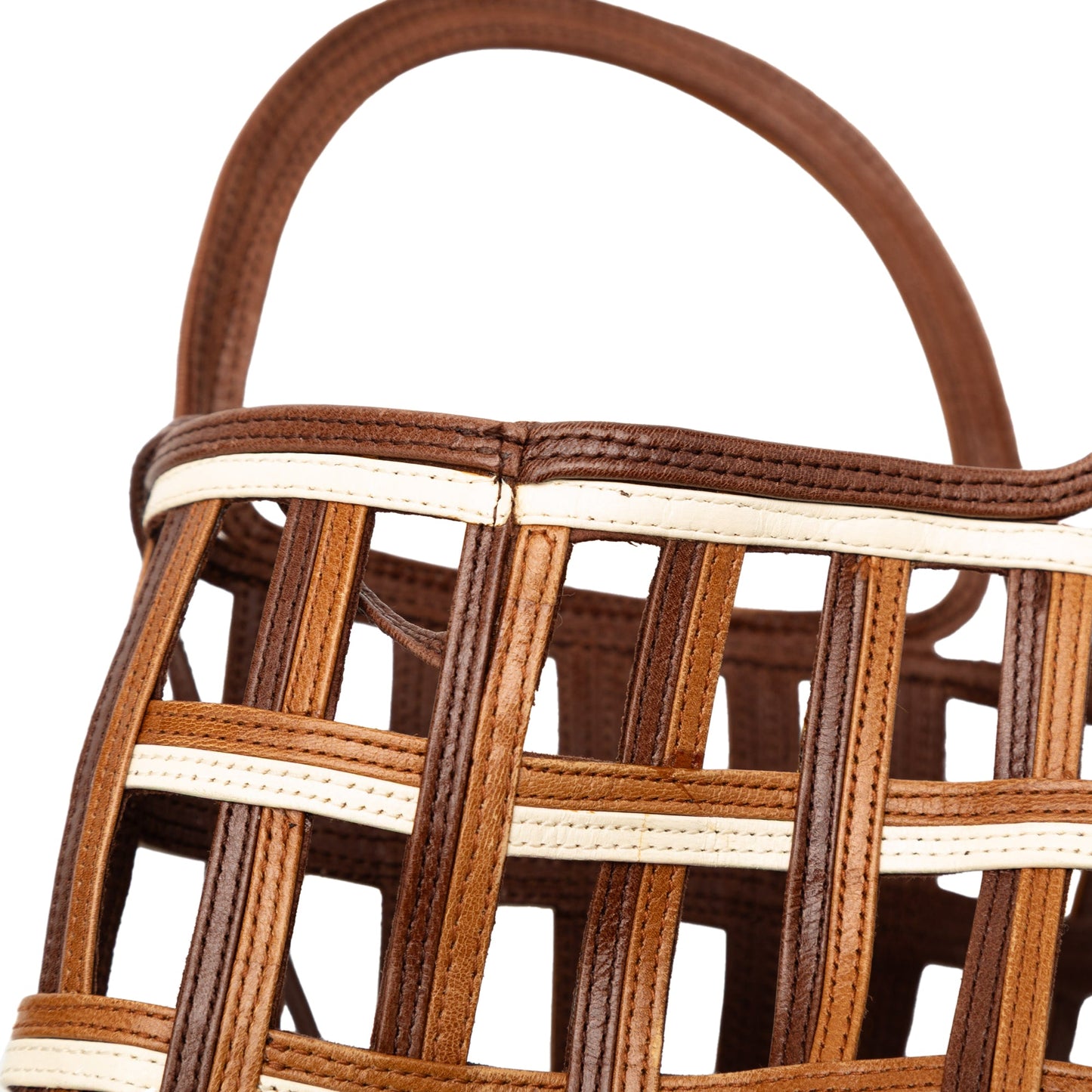 Prada Mini Leather Lattice Tote