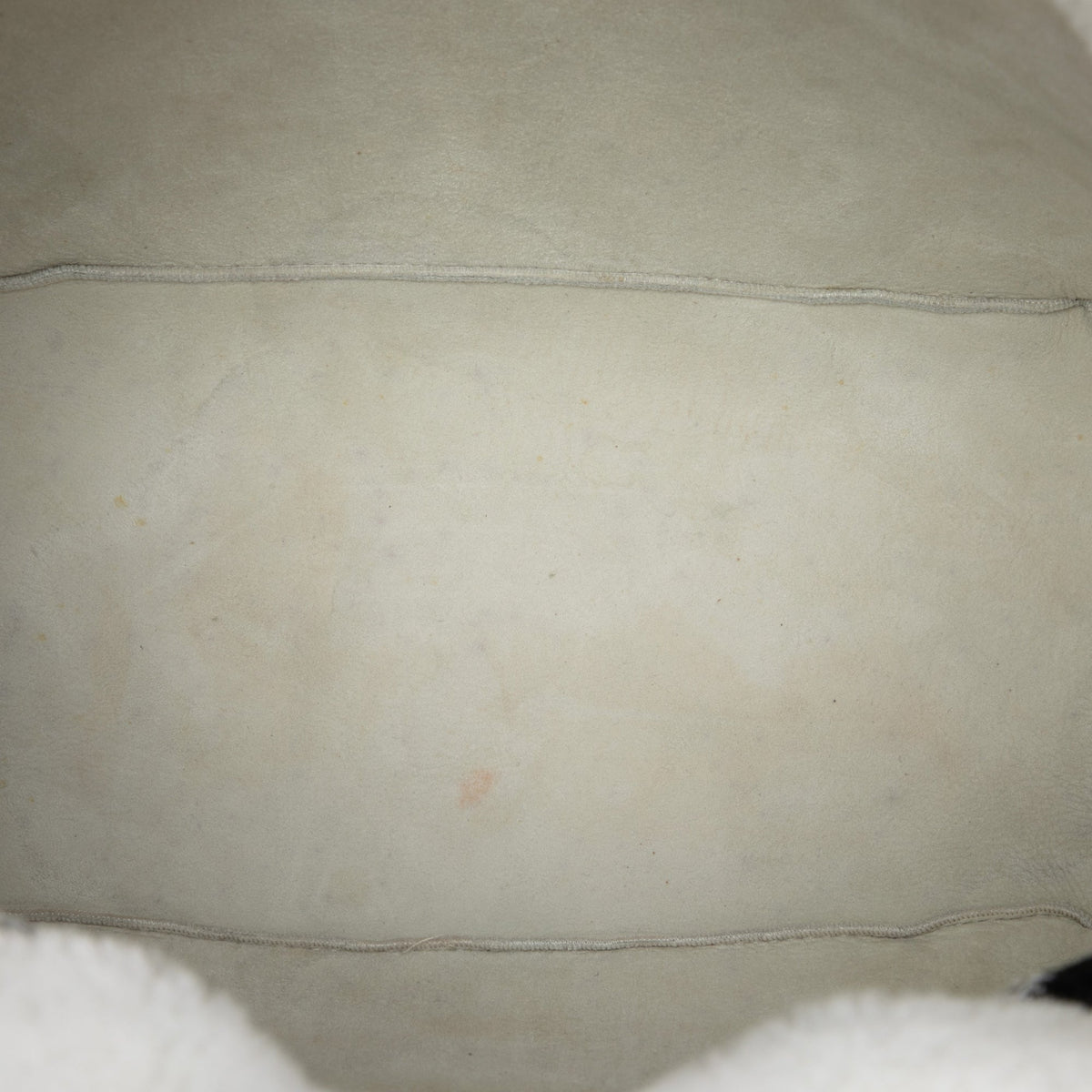 Prada Shearling Logo Tote — White