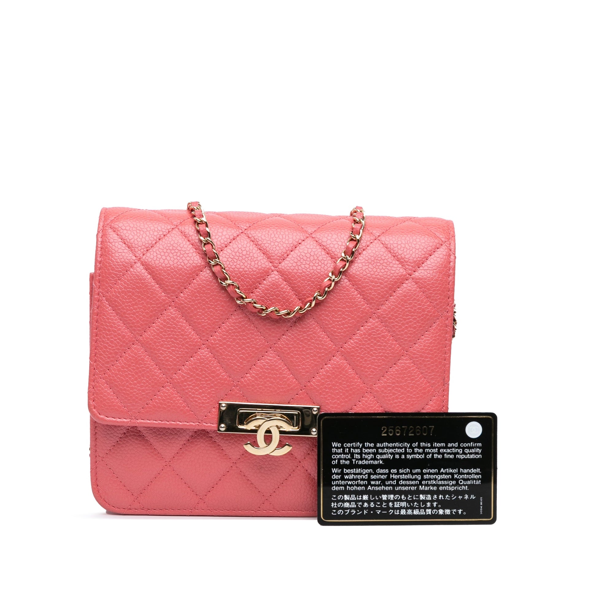 Chanel Quilted Caviar Golden Class Wallet On Chain