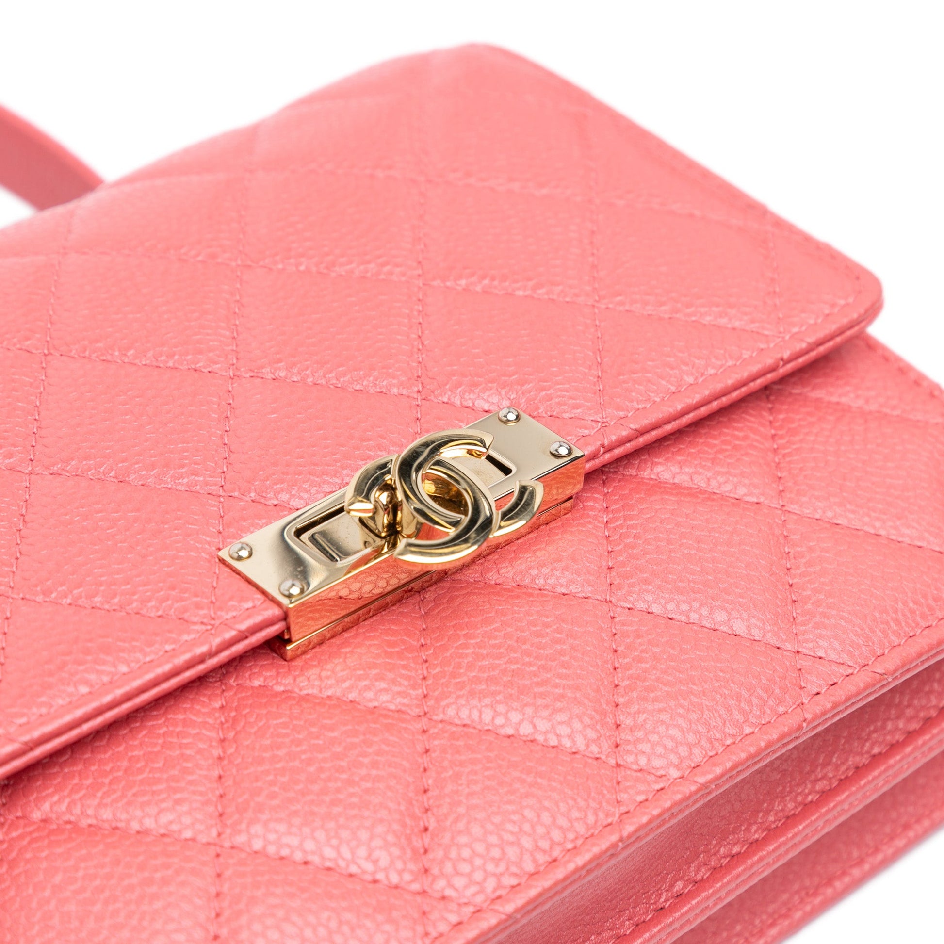 Chanel Quilted Caviar Golden Class Wallet On Chain