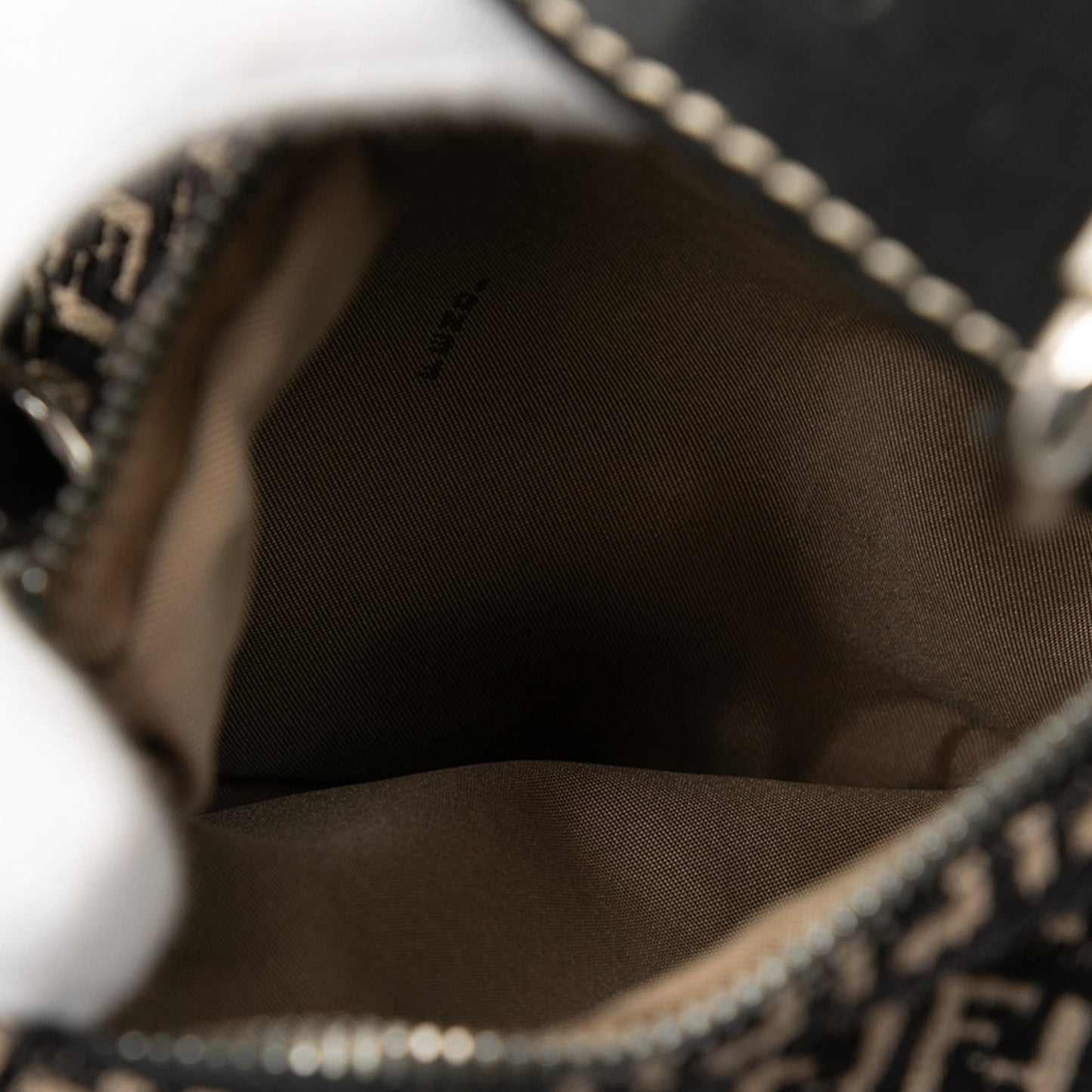 Fendi Zucchino Canvas Oyster Shoulder Bag