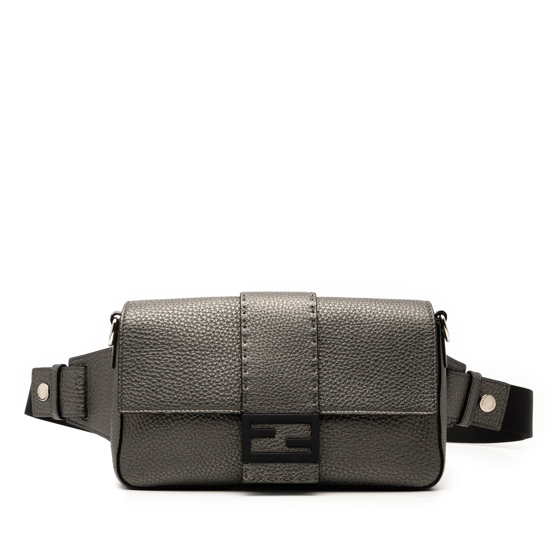 Fendi Leather Selleria Convertible Baguette Satchel