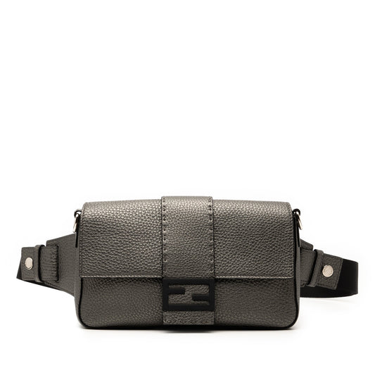 Fendi Leather Selleria Convertible Baguette Satchel