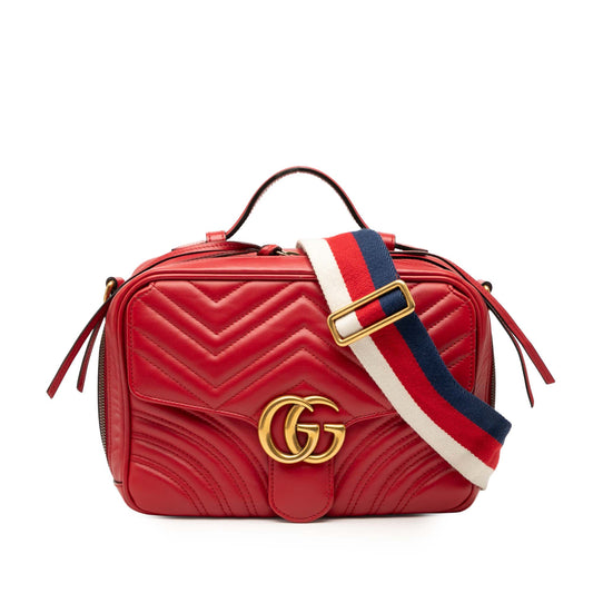 Gucci Small GG Marmont Matelasse Leather Sylvie Top Handle Satchel