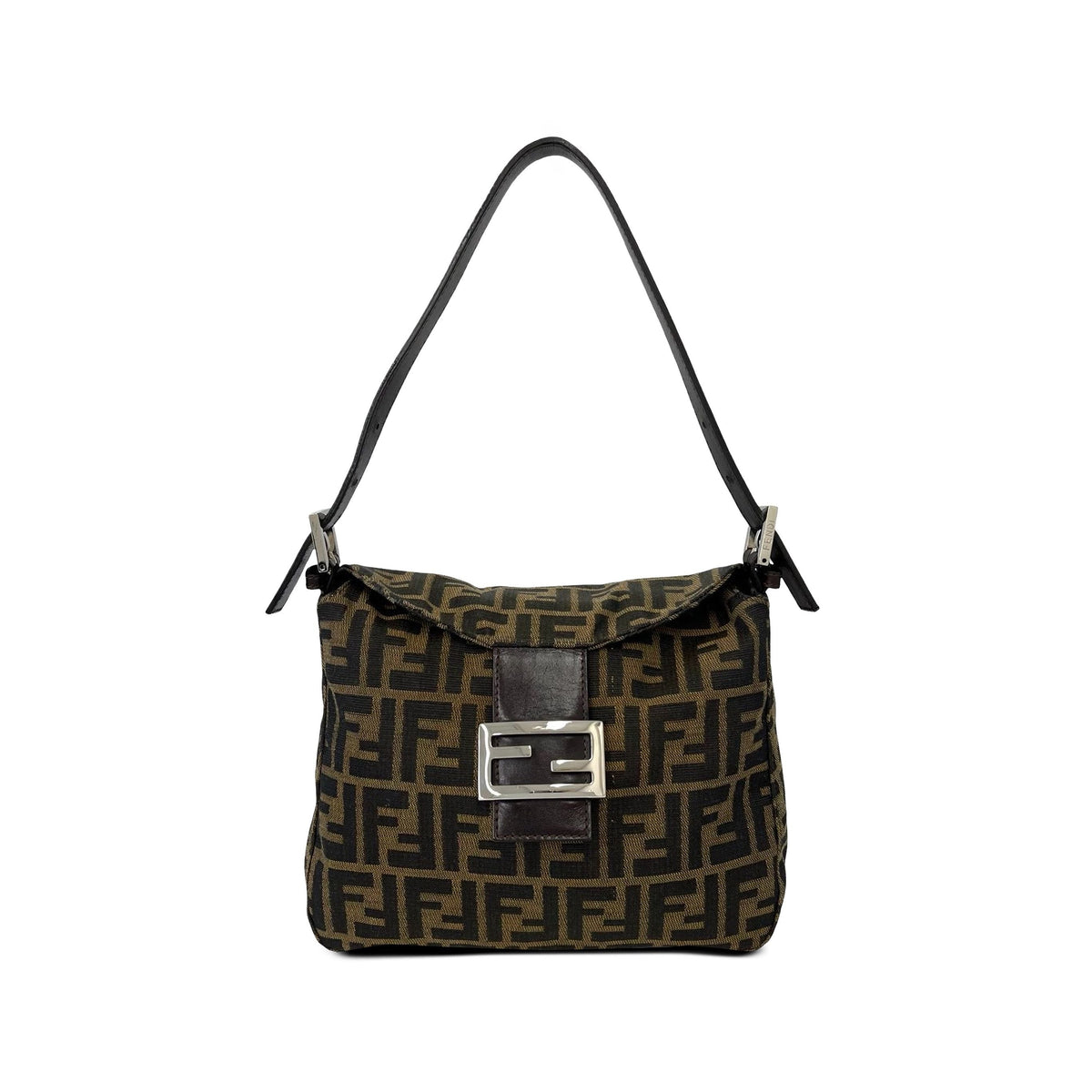 Fendi Zucca Canvas Shoulder Bag — Brown
