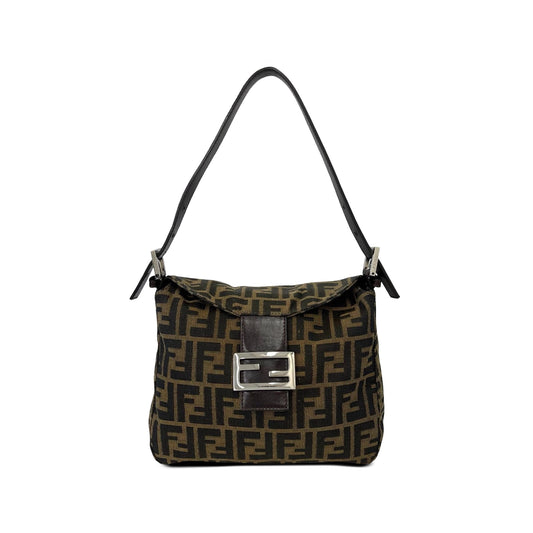Fendi Zucca Canvas Shoulder Bag — Brown