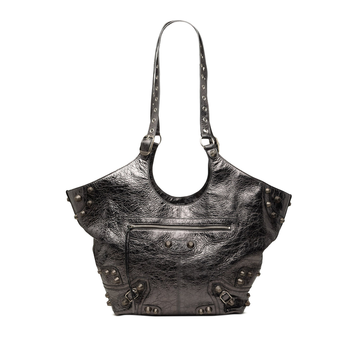 Balenciaga Medium Metallic Crinkled Lambskin Le Cagole Carry All Tote